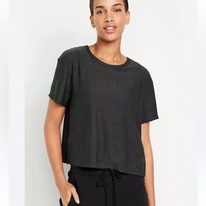 Old Navy Active Cloud 94 Soft Boxy Short Sleeve Tee Shirt Grey